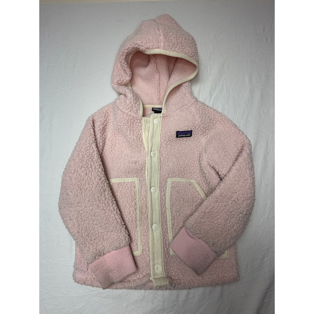 Patagonia Girls Retro Pile Fleece Hoody Pink Jacket 4T 61155